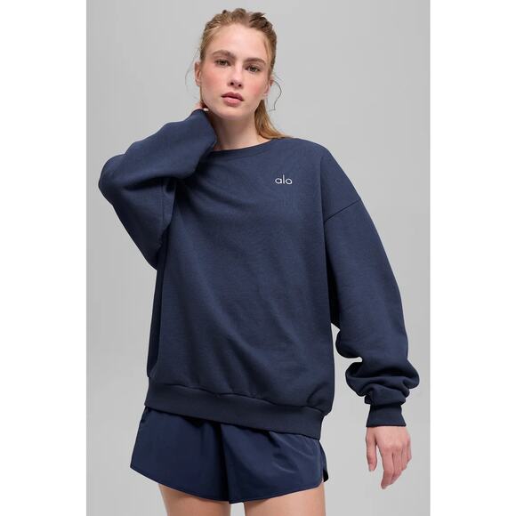 NWT Alo Accolade Crew Neck Pullover - Navy - Picture 4 of 9
